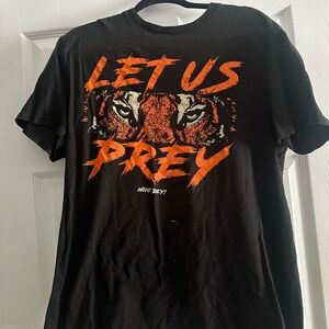 Black and Orange 'Let Us Prey' T-Shirt